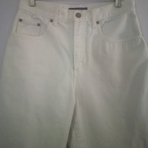 Khaki Denim Halston Jeanswear Cropped Pants Capri Jeans Sz 6 - Picture 7 of 15